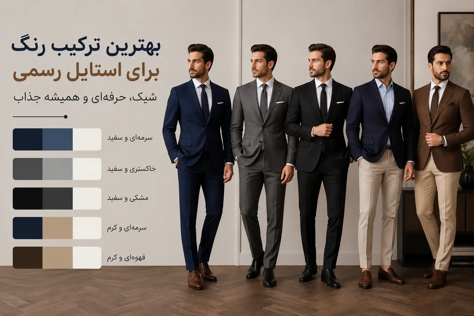 بهترین ترکیب رنگ برای استایل رسمی