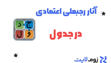 آثار رجبعلی اعتمادی در جدولانه